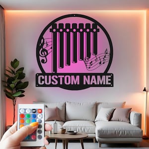 Custom LED Pan Flute Metal Wall Art: Personalized Music Room Decor