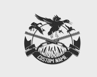 Custom Duck Hunting Metal Wall Art with LED Lights – Personalized Man Cave Decor