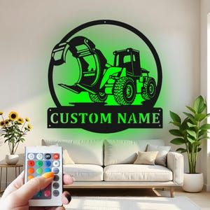 Logging Skidder Custom Sign Metal Wall Decor With Led Light , Logger Equipment Decor, Gift for Forester Office