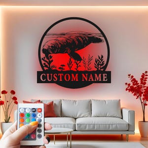 Custom Manatee Metal Wall Art: LED Coastal Home Decor