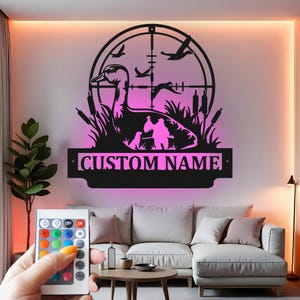 Custom Duck Hunting Metal Wall Art: LED Hunter Decor