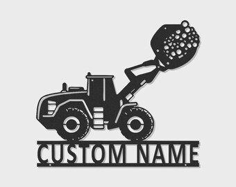 Custom Loader Metal Wall Art: Personalized Construction Decor (LED Light)