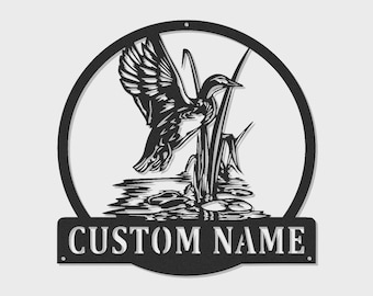 Custom Duck Hunting Metal Wall Art with LED Lights – Personalized Rustic Cabin Decor