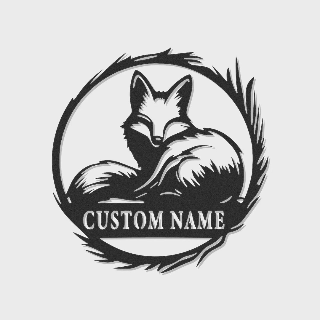 Custom Fox LED Metal Sign | Wildlife Wall Art, Rustic Name Decor (LED ...
