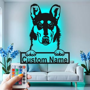 Custom Dog LED Metal Wall Art: Personalized Pet Name Decor