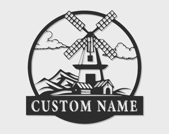 Personalized Windmill LED Metal Sign – Barn and Ranch Decor