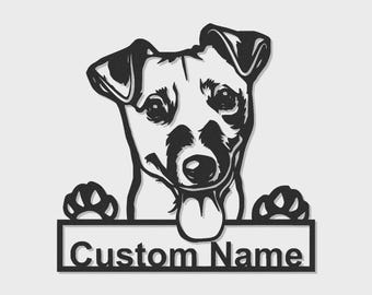 Custom Jack Russell Terrier Metal Wall Art – Personalized Dog Name Sign