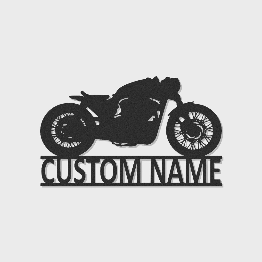 Custom Cafe Racer Metal Sign | LED Motorcycle Wall Art | Personalized ...