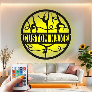 Custom Gymnastics LED Wall Art: Personalized Gymnast Gift