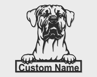 Kundenspezifische Mastiff-Metallwand-Kunst mit LED-Lichtern - personifizierter Hundeliebhaber-Dekor