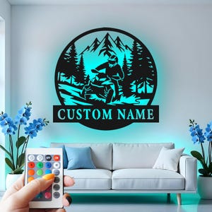 Custom ATV Rider Led Light Metal Wall Art, Personalized Quad Decor, Outdoor Adventure Gift for Off Road Enthusiast, Cabin Decor
