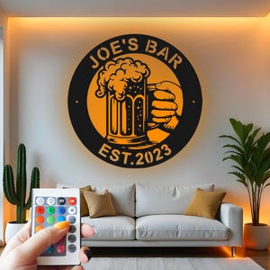 Custom Beer Bar LED Metal Sign: Personalized Pub Decor
