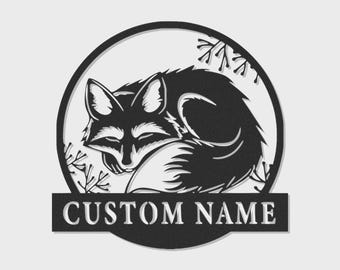 Custom Fox LED Metal Wall Art | Personalized Woodland Sign, Nursery Decor