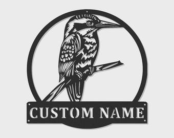 Custom Kookaburra LED Metall Schild | Wildtiere Wand Kunst | Personalisierter Terrasse Akzent