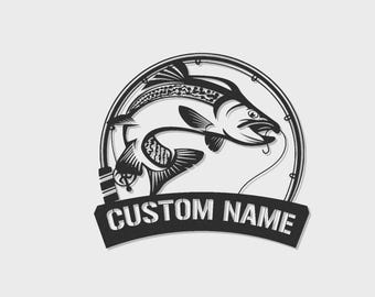 Personalized Bass Metal Fishing Sign | Custom LED Name Decor