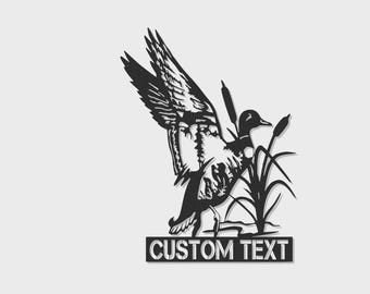 Custom Duck Hunting Metal Wall Art with LED Lights – Personalized Cabin Decor