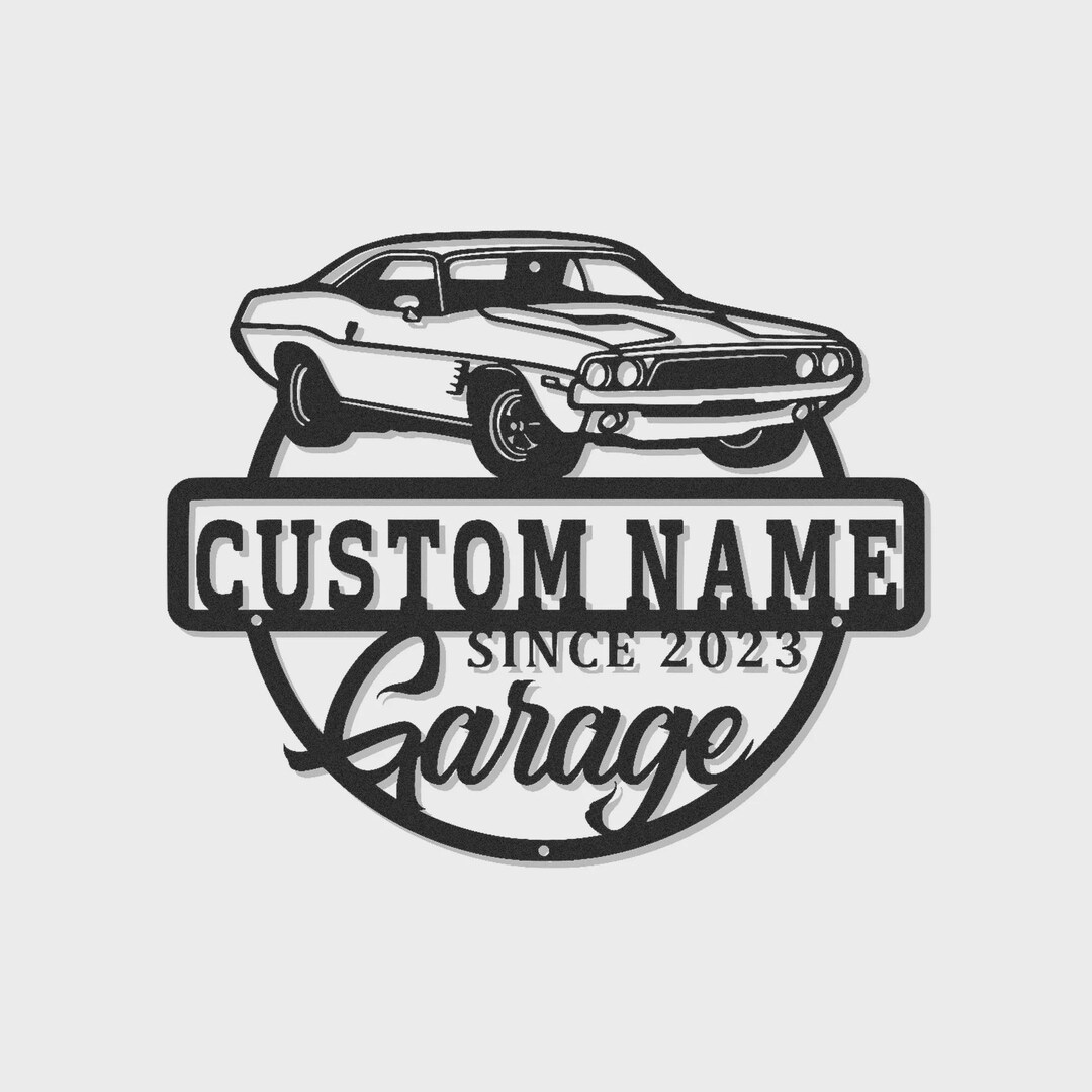 Custom Muscle Car Led Light Metal Wall Art Personalized Garage Gift for ...