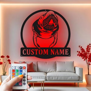 Custom Manatee Metal Wall Art: LED Coastal Home Decor
