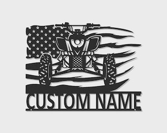 Custom ATV Quad LED Metal Wall Art: Personalized Garage Decor