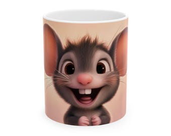 Tazas de ratón de dibujos animados | Regalo divertido para niños, taza de café original, regalo para amantes de los animales, decoración divertida para la cocina, taza festiva