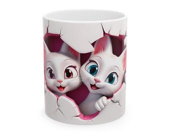 Taza de cerámica para amantes de los gatos: regalo perfecto para dueños de gatos, amantes de los animales, cumpleaños, amantes de las mascotas, decoración del hogar y amantes del café.