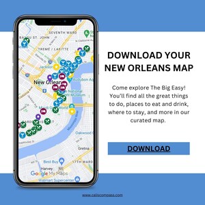 Zielkarte: New Orleans.Die besten Dinge zu tun, Orte zum Essen, Orte zum Trinken, wo zu bleiben, und mehr für Sie auf Google Maps gepinnt