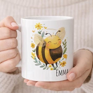 Custom Bee Mug, Bumblebee Gifts, Personalized Honeybee Gift, Gift for Your Sister and Daughter, Affordable Birthday Gift, Office Work Gifts