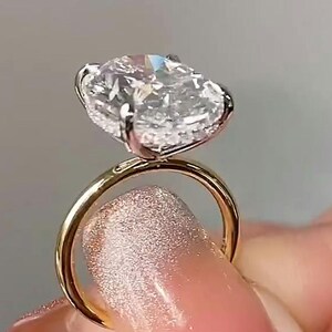 4.0 CT Oval Cut Moissanite Ring Moissanite Oval Engagement Ring Moissanite Hidden Halo Wedding Proposal Ring Anniversary Ring Wedding Gift