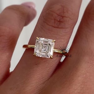 5.25 CT Asscher Cut Engagement Ring Asscher Cut Moissanite Wedding Ring Solitaire Ring Classic Engagement Ring Anniversary Gift Promise Ring