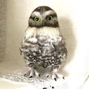 Needle felted toy Handmade wool owl, ECO friendly, Wool sculpture, Idea for gift , Realistic felt toy animal,wool bird, Felt animal , decore