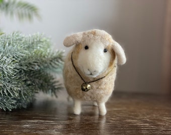 Wool sheep, Needle felted wool toy, Winter gift, Exclusive gift, Lamb toy, Interior toy doll, Expensive & original gift, Gift for parents