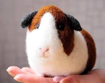 Needle felted guinea pig toy, Handmade wool cavy, ECO friendly, one of a kind, best idea for gift from BinneBear collection