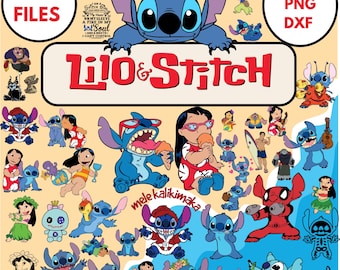 Lilo and Stitch SVG Bundle,Stitch svg ,Stitch Clipart,Printable Stitch Files ,Instant Dowland ,Lilo&Stitch ALL Characters, Party Decorations