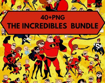 The Incredibles PNG Clipart Bundle: 40+ Files (Digital Download