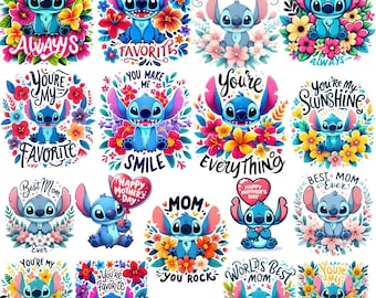Stitch Png Clipart, Cartoon Png, Digital Dowland, Stitch SVG, Stitch PNG, Printable Files For Cricut, Mother's Gifts