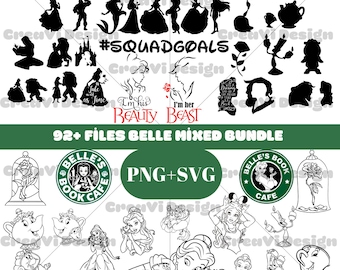 Beauty and The Beast Svg Bundle, Belle Svg, Princess Svg, Beauty Svg Files for Cricut and Silhouette, Clipart Digital Download