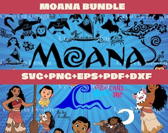 Moana Svg Bundle, Moana clipart bundle, Moana svg cut files for Cricut, Moana png, Disney Princess Clipart, Baby moana png, Instant Dowland
