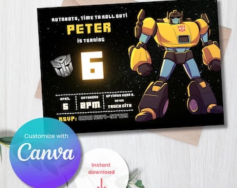 Editable Bumblebee Birthday Invitation