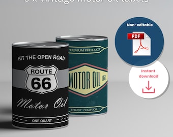 Vintage Motor Oil Labels — Route 66