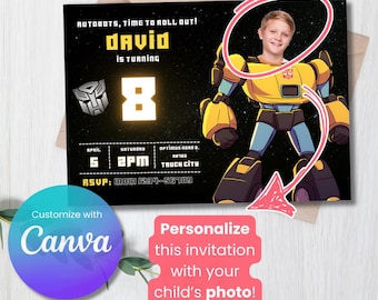 Bumblebee Birthday Invitation with Photo