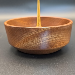 Hand Turned Sapele Wood Debowler Ashtray with Osage Orange Finial | Handmade Accessory Gift