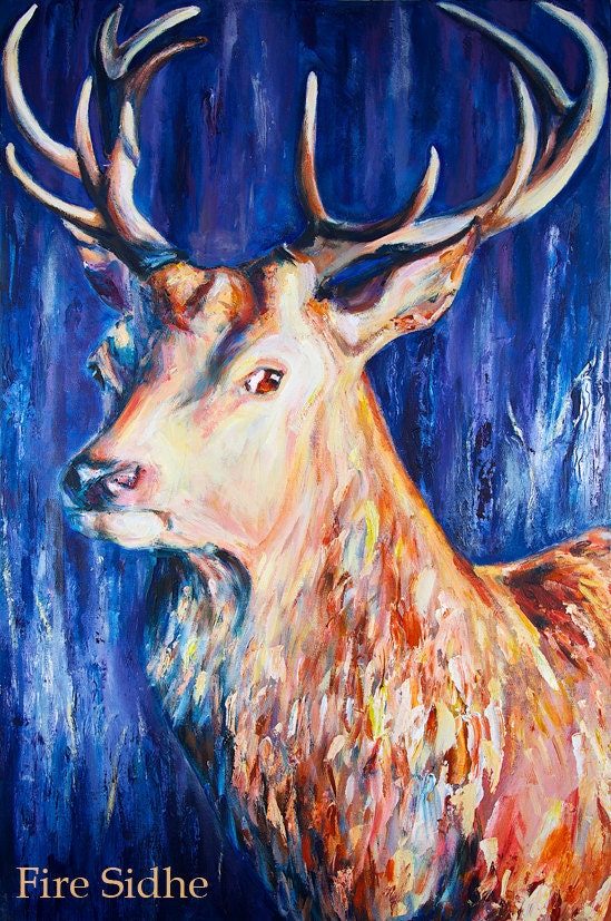 The Stag ORIGINAL ACRYLIC PAINTING | Etsy