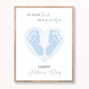 Grandpa Footprint Craft, First Fathers Day Craft, First Time Grandpa, Fathers Day Infant Craft, Fathers Day Footprint Art,Gift From Grandkid