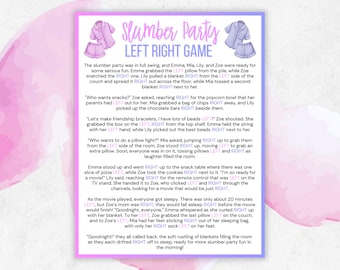Pyjama Party Links Rechts Spiel, Pyjama Party Spiel, Sleepover Party Spiel, Tween Preteen, Pass Das Geschenk Spiel, Pass Der Preis, Links Rechts Geschichte