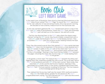 Book Club Left Right Game, Bookish Games, Book Club Icebreaker, Book Club Activity, Pass The Gift Game, Pass The Prize, Left Right Story