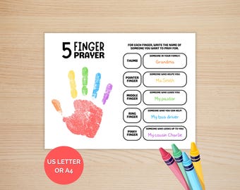 5 Finger Prayer Handprint Craft, Prayer Lesson Kids, Sunday School Prayer, Prayer Activity, Church Lesson Kids, Prayer Bible Lesson