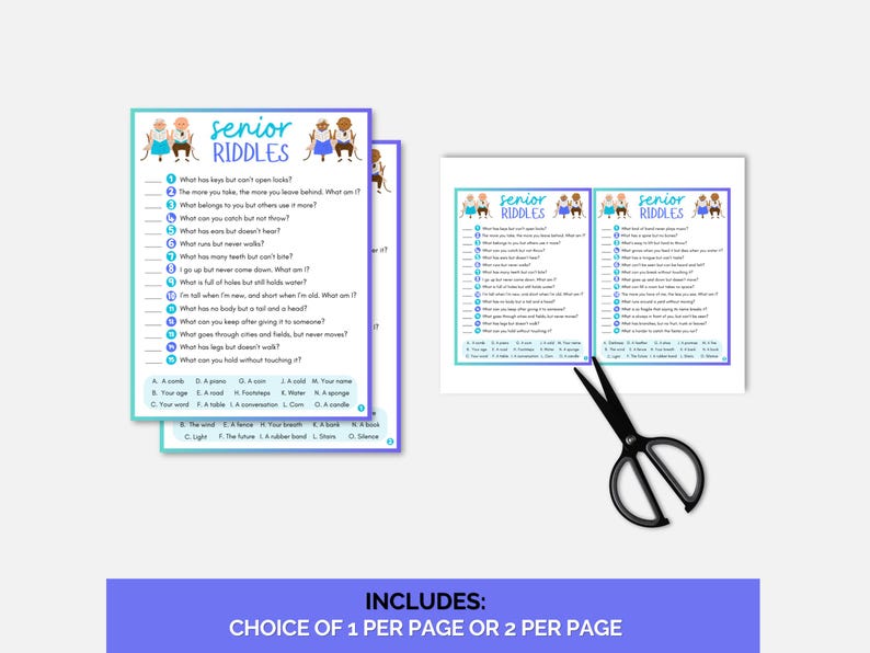 Senior Riddles, Elderly Games, Senior Adult Games, Printable Riddles ...