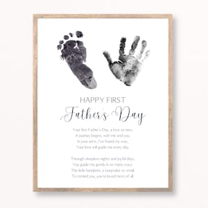 Eerste Vaderdagsknutsel, 1e Vaderdagsgedicht, Vaderdag voetafdrukkunst, Vaderdagcadeau baby, Vaderdagcadeau van babymeisje, eerste Vaderdagcadeau van babymeisje