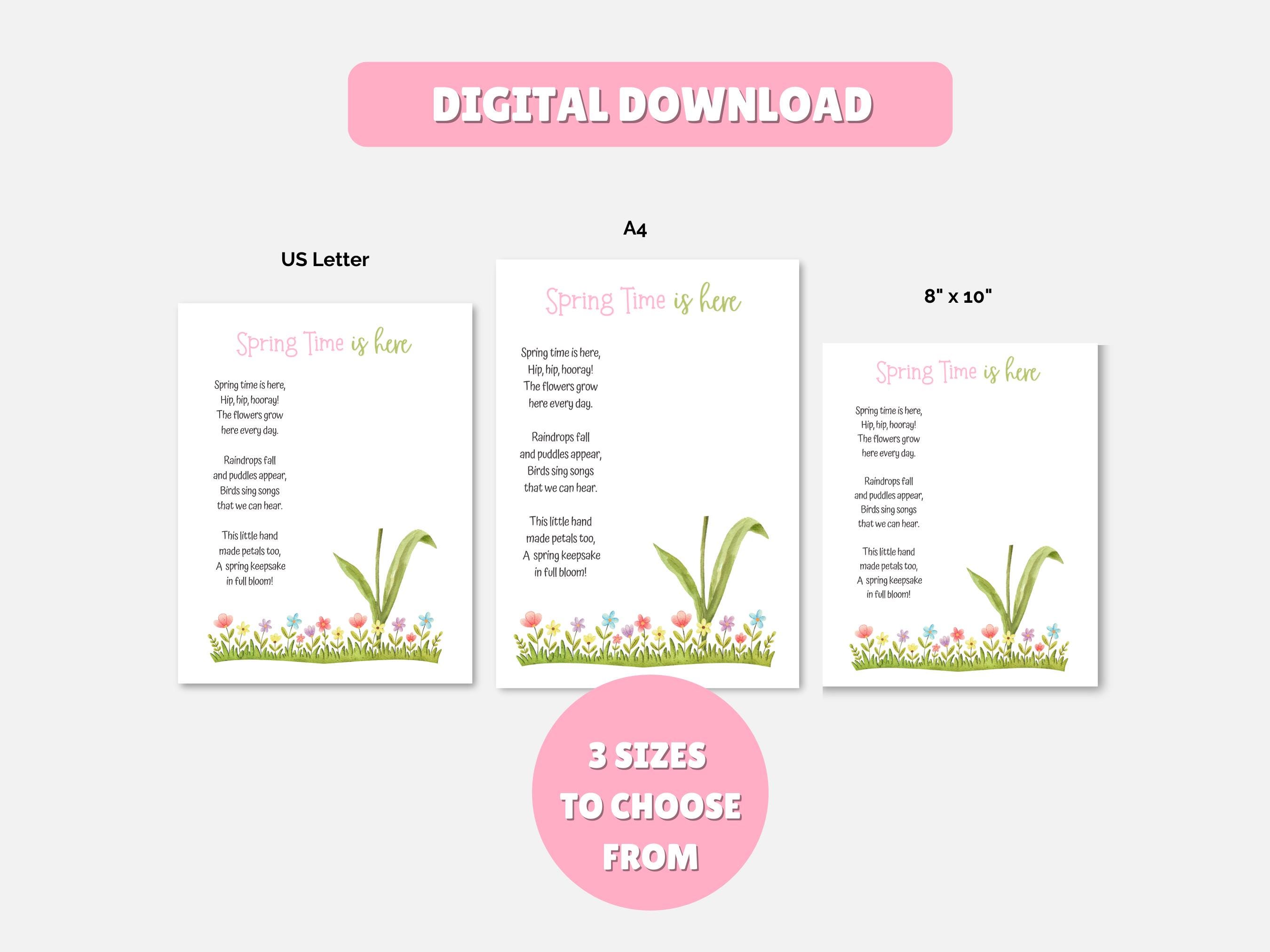 Spring Handprint Art, Handprint Poem Craft, Flower Handprint, Spring ...