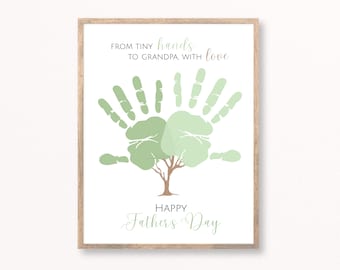 Grandpa Fathers Day Handprint, Grandpa Handprint Gift, Fathers Day Activity, Fathers Day Preschool, Toddler Fathers Day Craft, Grandpa Gift